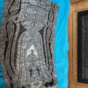 Elegant Black and Gray Paisley Infinity Loop Scarf